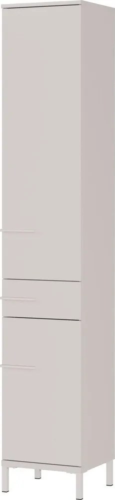 Kremowa wysoka/wąska szafka łazienkowa z matowym wykończeniem 34x190 cm Laurino – Germania