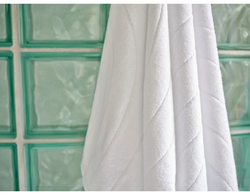 Biały bawełniany ręcznik frotte 50x100 cm Time – Zone