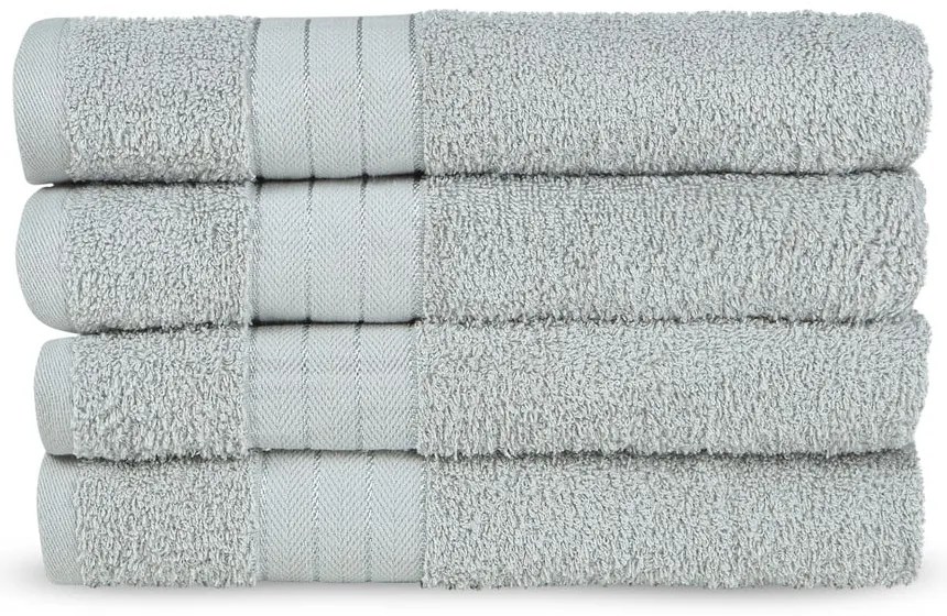 Jasnoszare bawełniane ręczniki frotte zestaw 4 szt. 50x100 cm – Good Morning