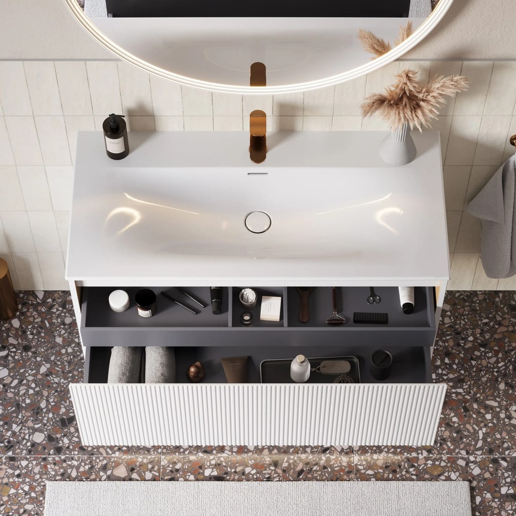 Badmöbel-Set BELDIVO 100 cm mit Waschbecken
