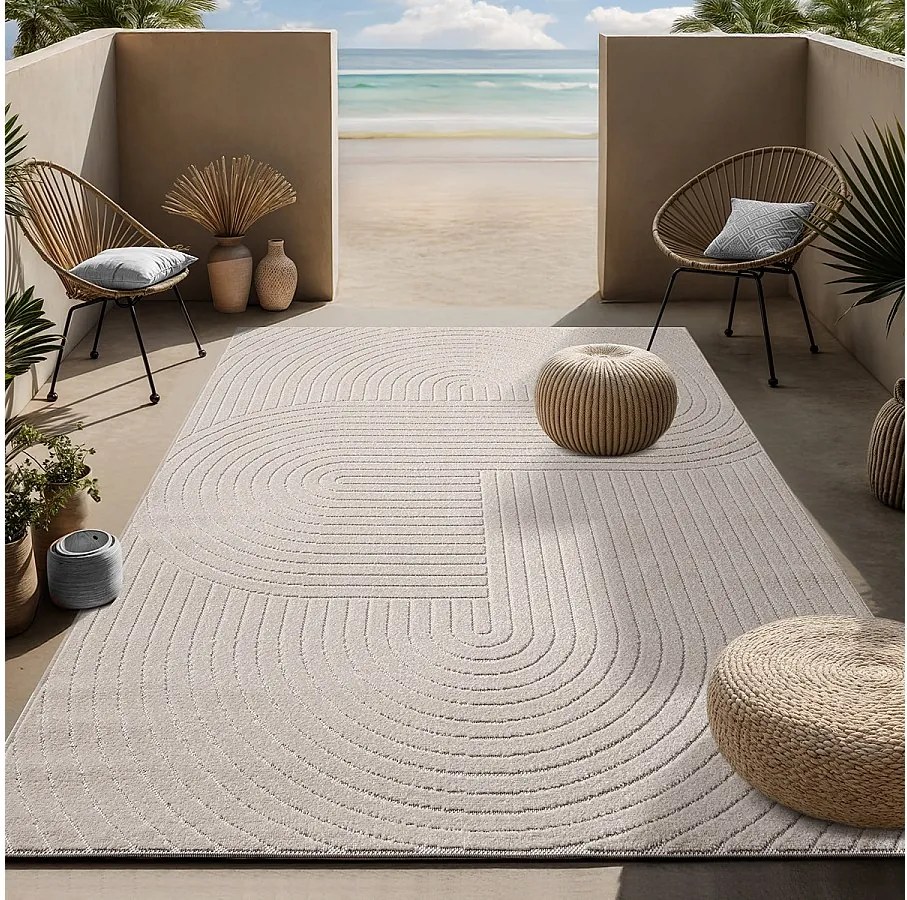 Dywan nowoczesny design boho - Beige - 80 x 150 cm - SANTO PLUS