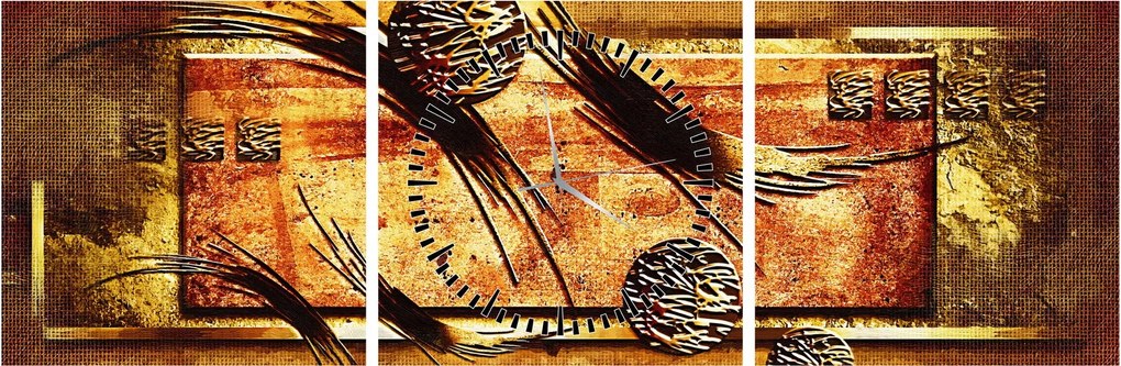 Obraz abstrakcji (z zegarem) (90x30 cm)