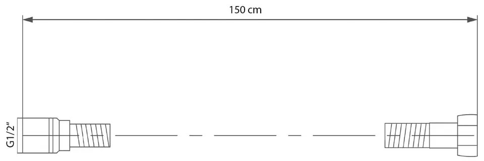 Czarny plastikowy wąż prysznicowy ø 1 cm Softflex – Sapho