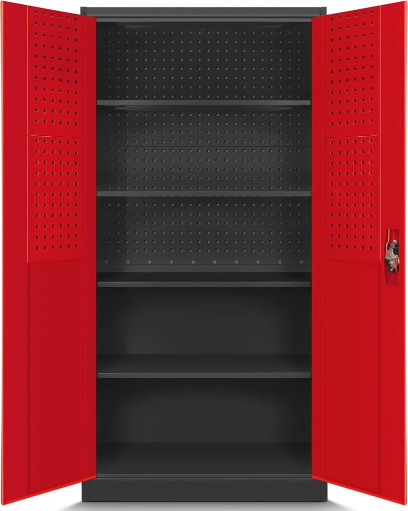 Metalowa szafa warsztatowa Bruno 92x50x185 cm antracyt/czerwony