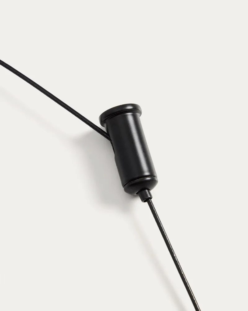 Czarna lampa sufitowa LED ze ściemniaczem z metalowym kloszem ø 16 cm Porte – Kave Home