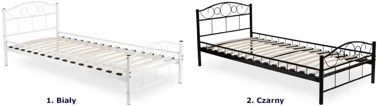 Białe metalowe łóżko pojedyncze 90x200 B4-K83