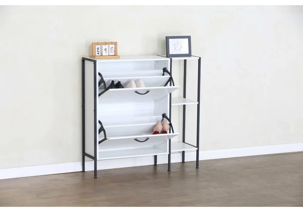 Szafka na buty SOVIO, 2 półki, biały
