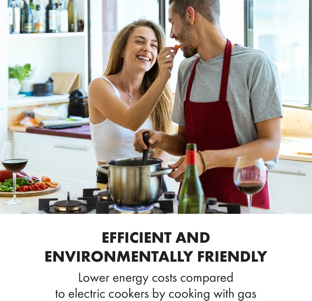 Klarstein Goldflame 70cm Płyta gazowa 5 palników Biały