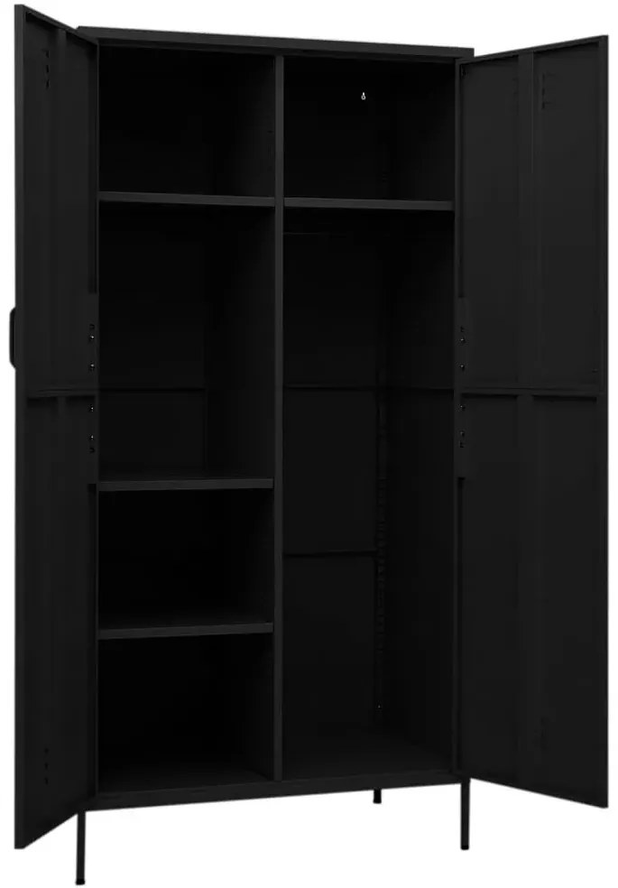 Czarna metalowa szafa do garażu D5-Z44