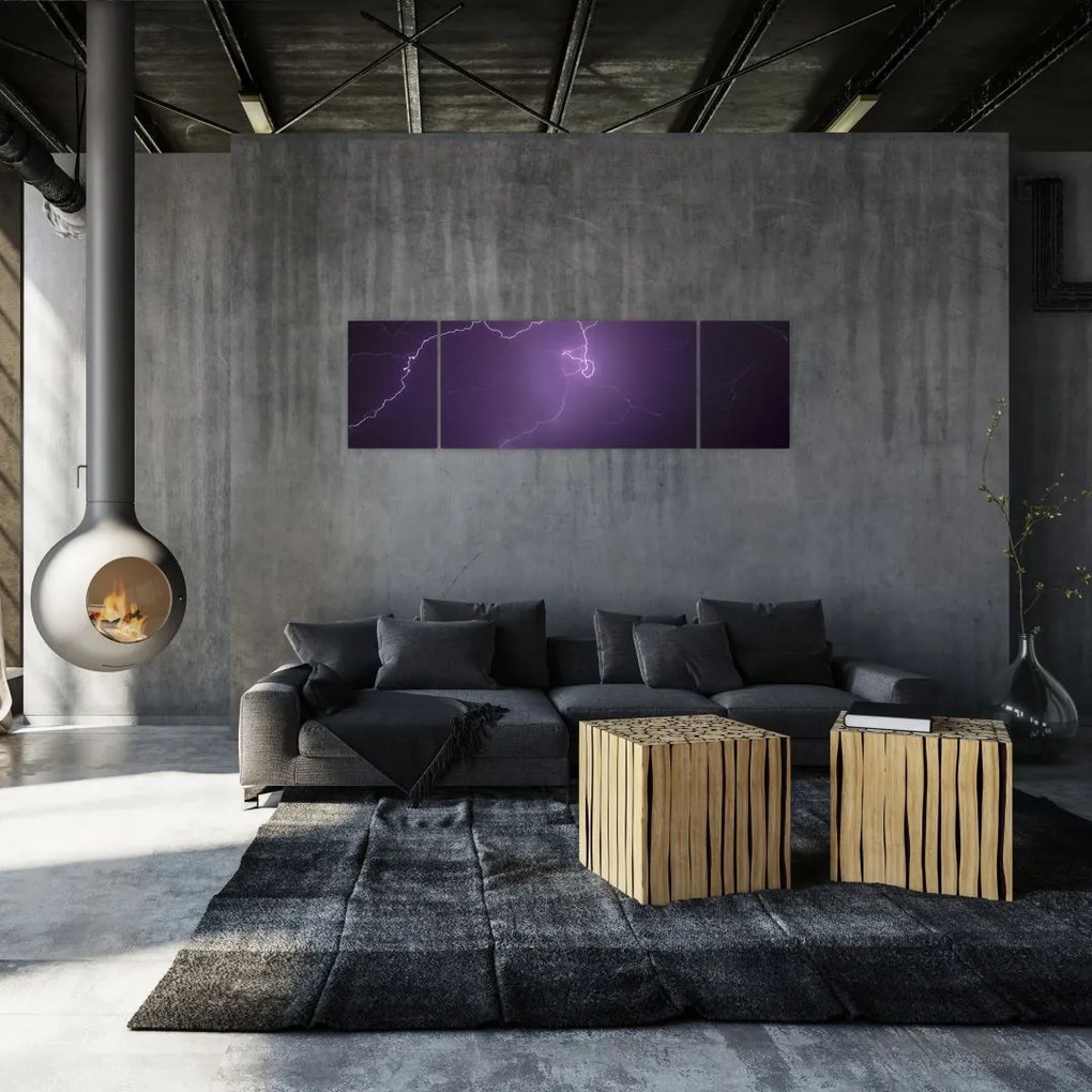 Obraz błyskawicy na niebie (170x50 cm)