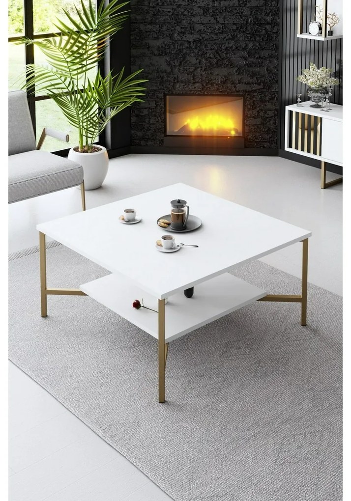 Stolik konferencyjny Gold Line White