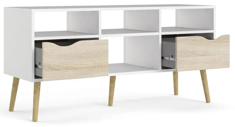 Biała szafka pod TV Tvilum Oslo, 117 x 57 cm