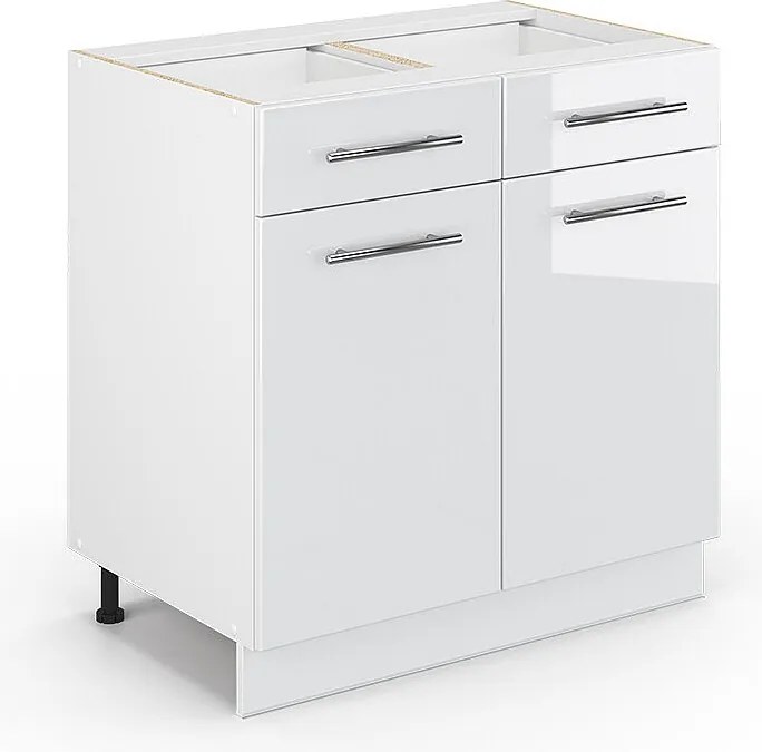 Szafka dolna do kuchni biały wysoki połysk 80x51.6x82 fame-line