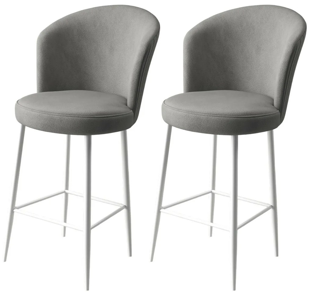 Zestaw krzeseł barowych Fora Grey and White, 2szt., 2 szt.