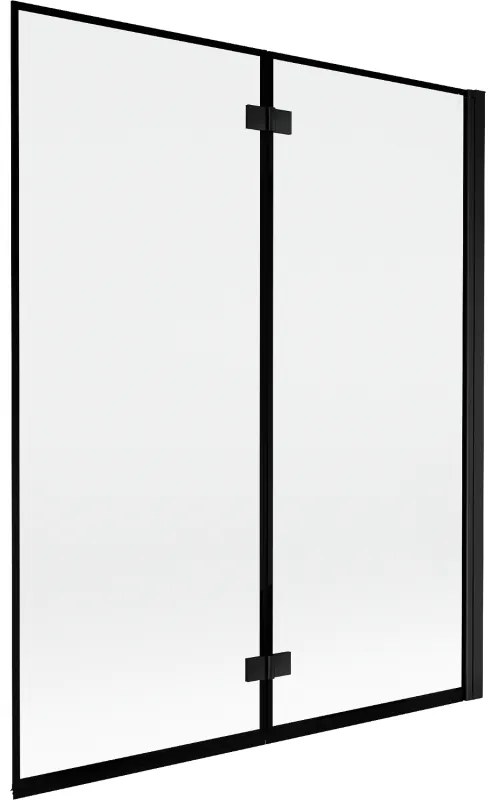 Mexen Mist parawan nawannowy 2-skrzydłowy prawy 140 x 150 cm, czarna ramka, czarny - 8A9-140-002-70-70-P