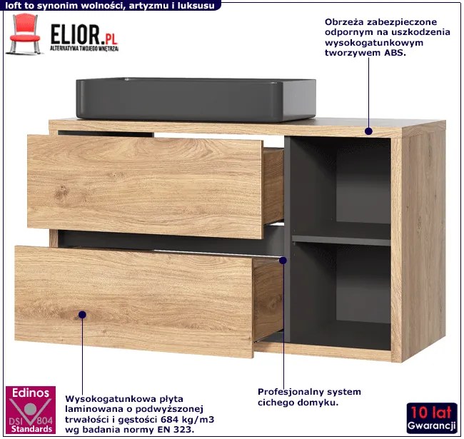 Szafka łazienkowa z umywalką P4-L85