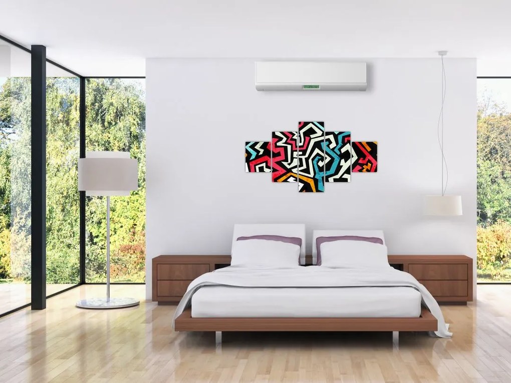 Obraz abstrakcji graficznej (125x70 cm)