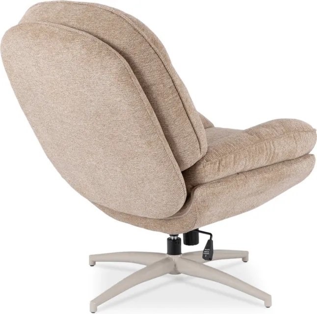 Fotel Wypoczynkowy Obrotowy MESA do Salonu Beżowy Nowoczesny
