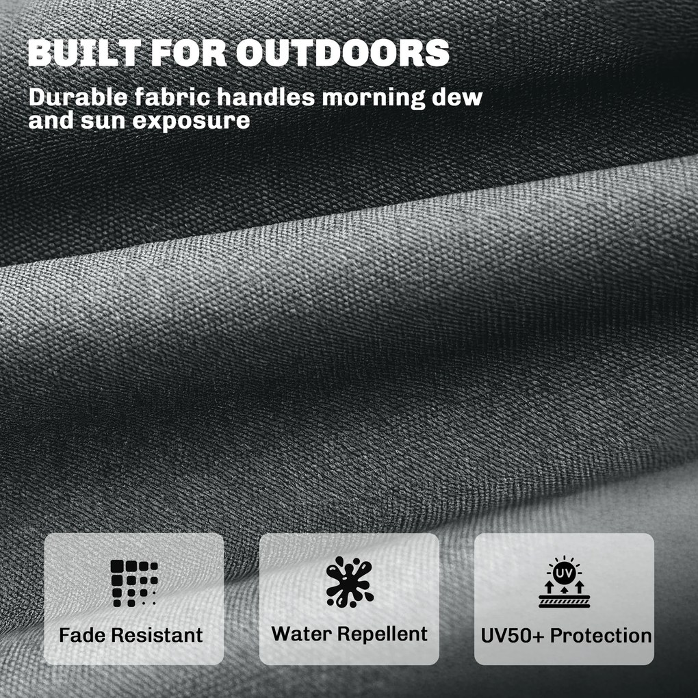 Outsunny Poduszka na Leżak z Paskami Mocującymi, Pikowana 198x65x13 cm, Ciemnoszara | Aosom PL