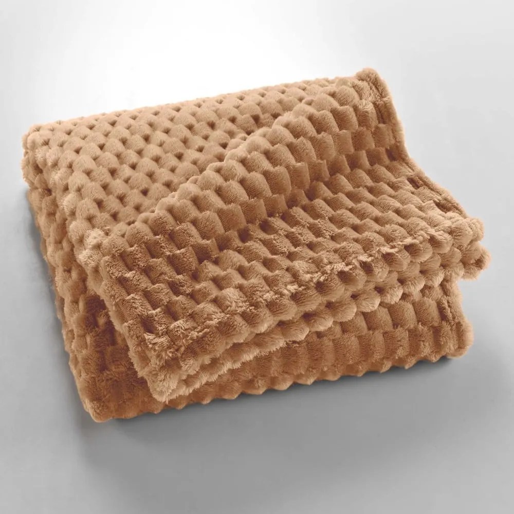 Brązowy koc z mikfroflaneli 125x150 cm Mini Frosty – douceur d'intérieur