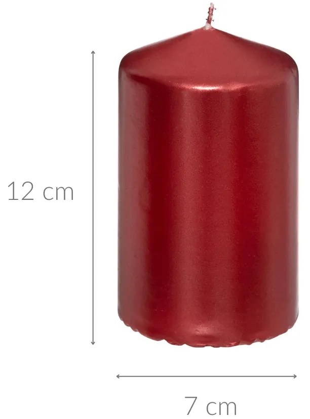 Świeca walec, błyszcząca, 12 cm