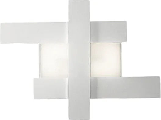 Kinkiet LED 30W w kolorze białym, nowoczesny design - geometryczna konstrukcja stalowa, ciepłe światło 3000K, 2620lm, szerokość 65,5 cm, IP20