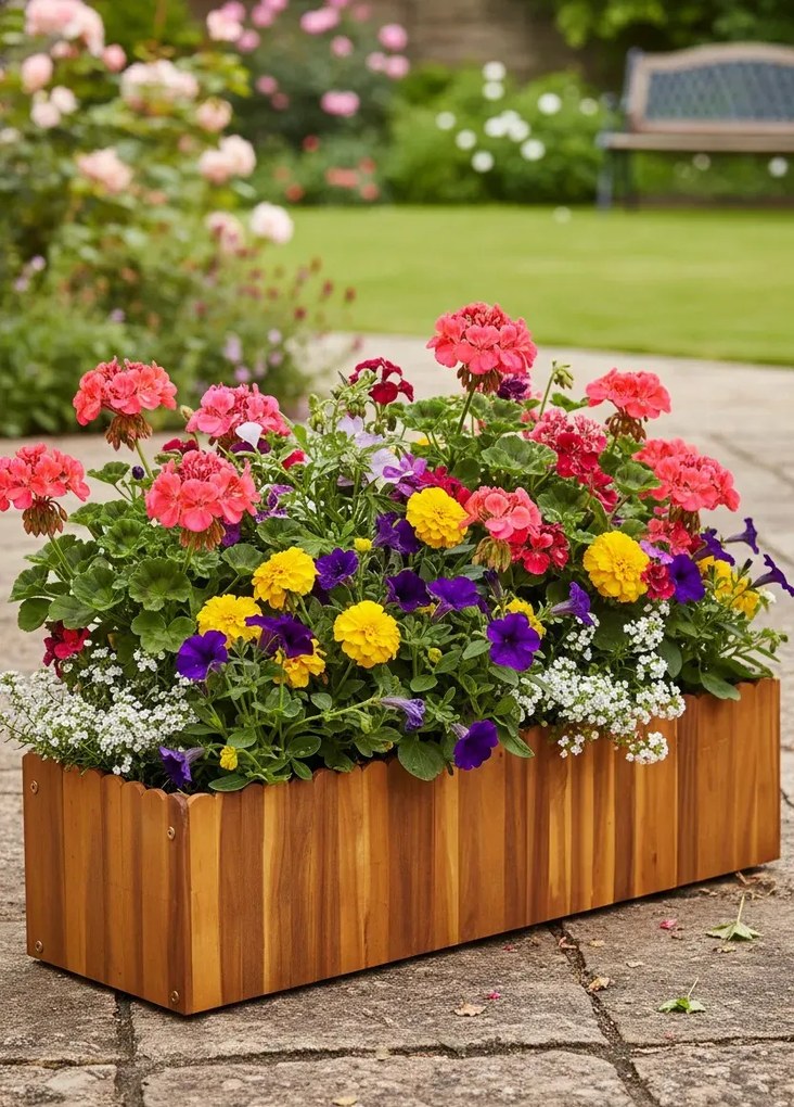 Donica ogrodowa z drewna akacjowego G8-B44