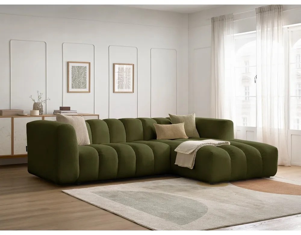 Zielony narożnik (prawostronny/z szezlongiem) Talia – Bobochic Paris