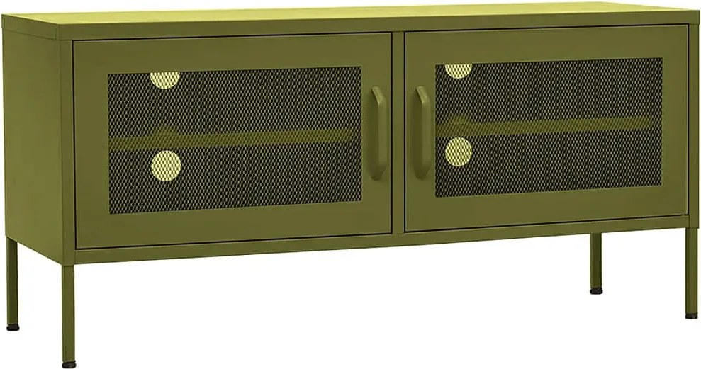 Stalowa oliwkowa szafka RTV P6-T01