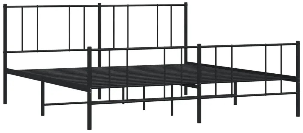 Czarne metalowe łóżko małżeńskie 200x200cm - Quzi