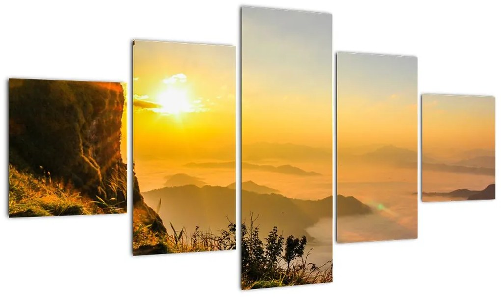 Obraz doliny w porannej mgle (125x70 cm)