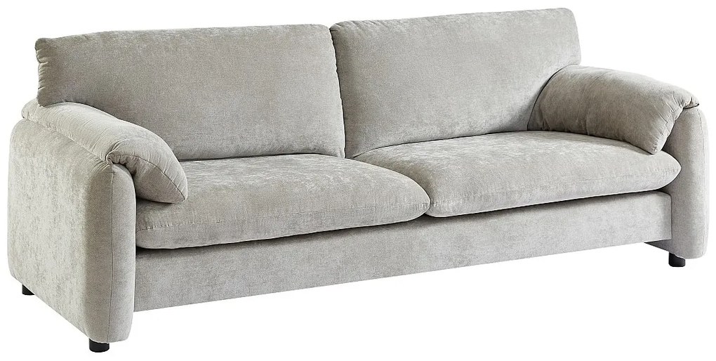 Kanapa  3-osobowa z szarej tkaniny OPRALIO