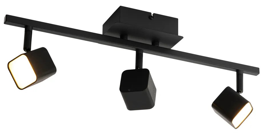 Nowoczesna lampa sufitowa czarna z LED 3-światłowa - Nola Nowoczesny Oswietlenie wewnetrzne