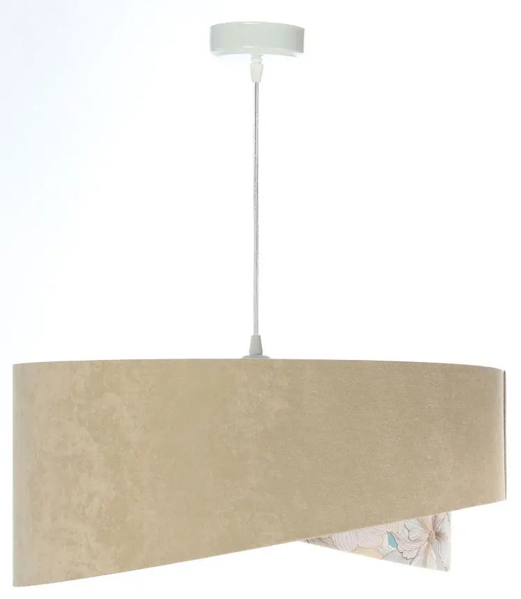 Beżowo-srebrna lampa wisząca z wzorem M3-N07
