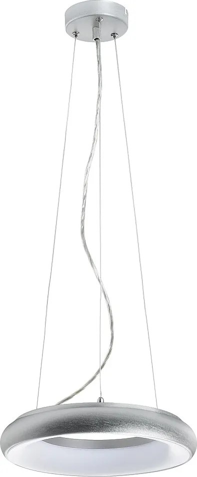 Lampa sufitowa FRED w nowoczesnym stylu - ?r. 40 cm - okr?g?a - LED SMD 35W - 2940Y 3K - 120° i 125° - IP40 - aluminium i opalowy poliw?glan - szary