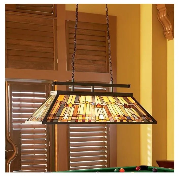 Elstead QZ-INGLENOOK-ISLE - Żyrandol na łańcuchu Tiffany INGLENOOK 3xE27/100W/230V