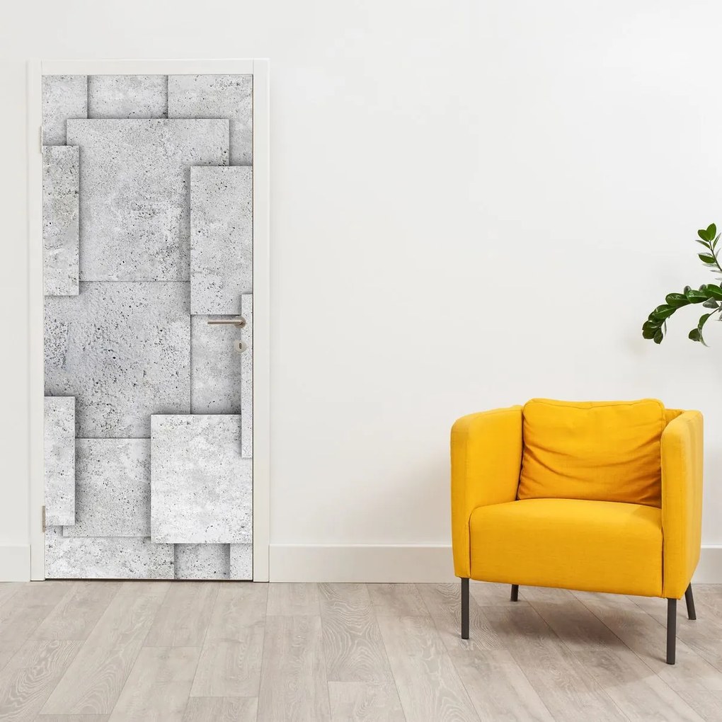 Fototapeta na drzwi - Abstrakcja płytek betonowych (95x205cm)
