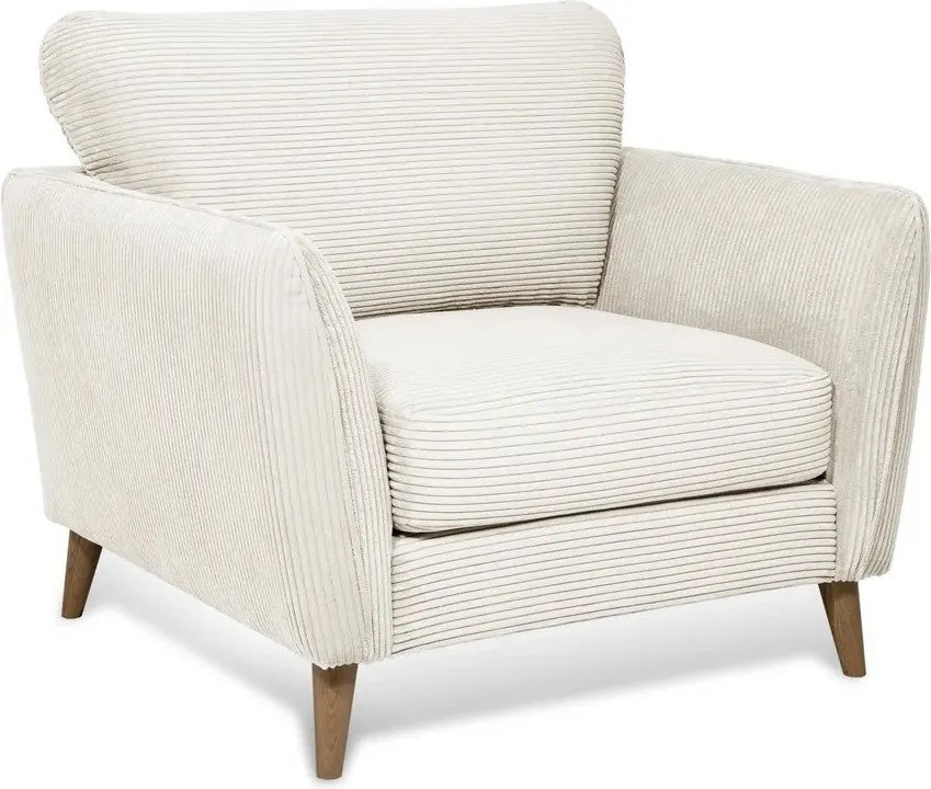 Biały sztruksowy fotel Paris – Scandic