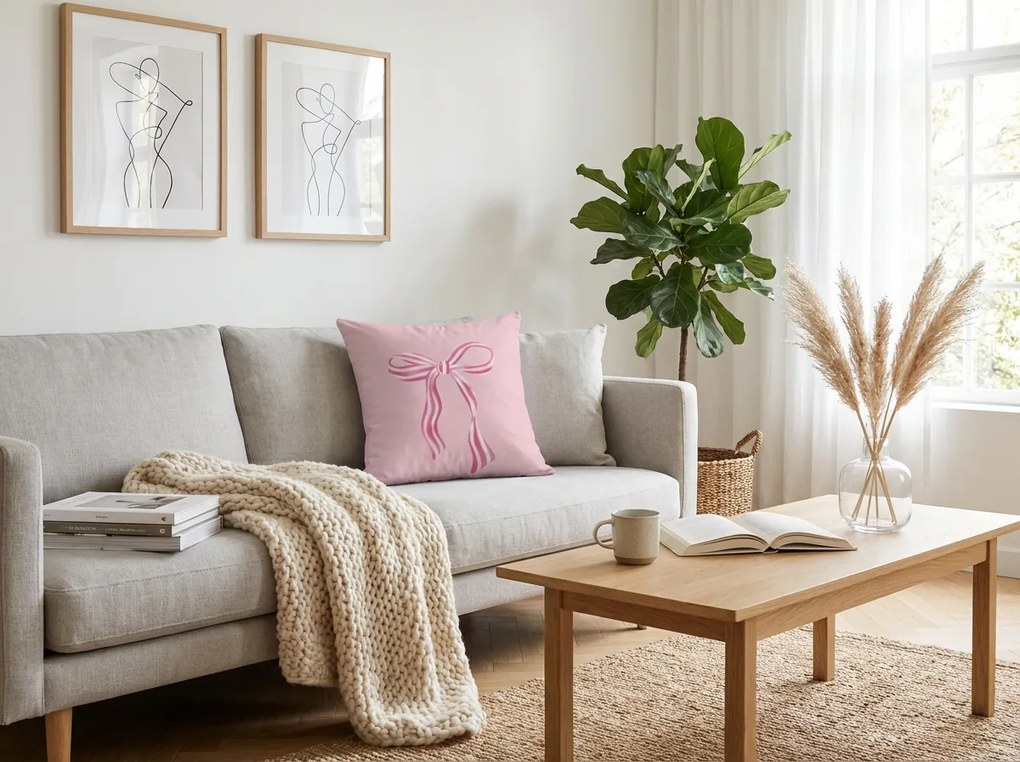 Poszewka na poduszkę PINKARA 45x45 cm, różowa