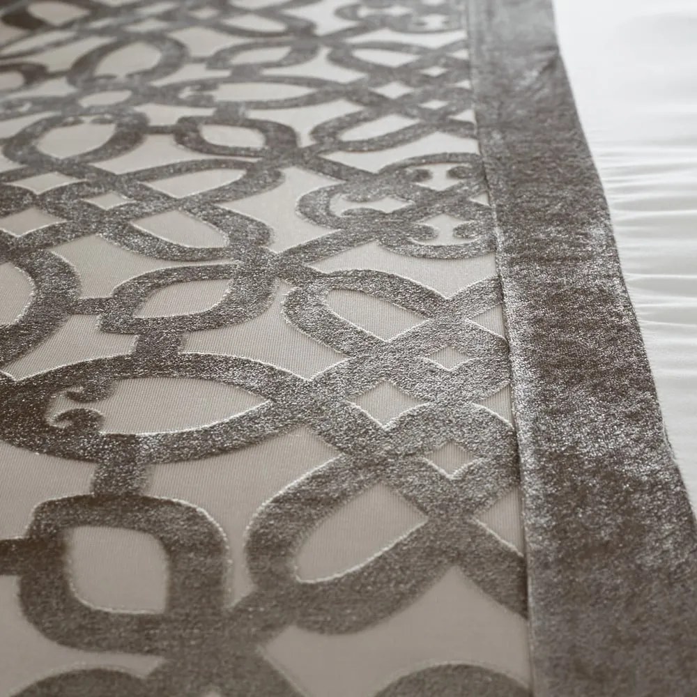 Beżowo-kremowa aksamitna pościel dwuosobowa 200x200 cm Lattice Cut – Catherine Lansfield