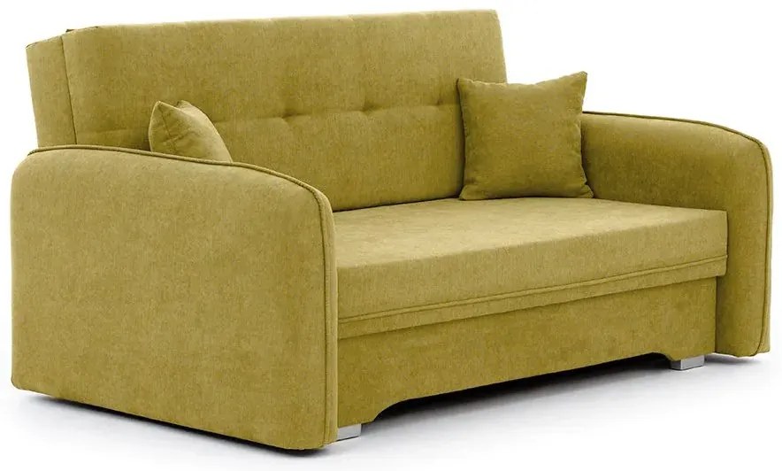 Sofa rozkładana z funkcją spania LAINE żółta ELTAP
