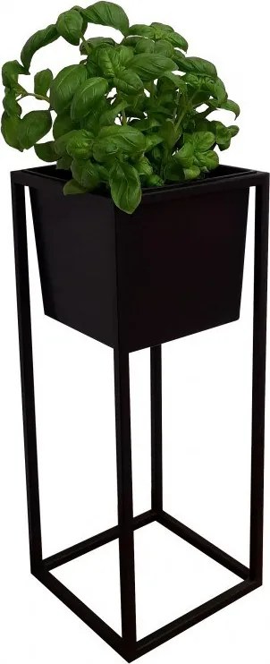 Kwietnik stojący metal LOFT stojak na kwiaty : Kolor Stelaża - Czarny , Rozmiar - 20x20 cm, Wysokość - 50 cm