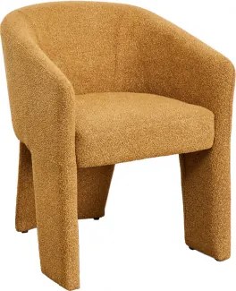 Krzesło Jadalniane Tapicerowane Jimena Bouclé Miód Żółty - Sklum