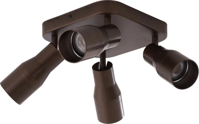 Kwadratowy plafon sufitowy GU10 50 mm, 4-punktowy, w kolorze ciemnego brązu - Stanley