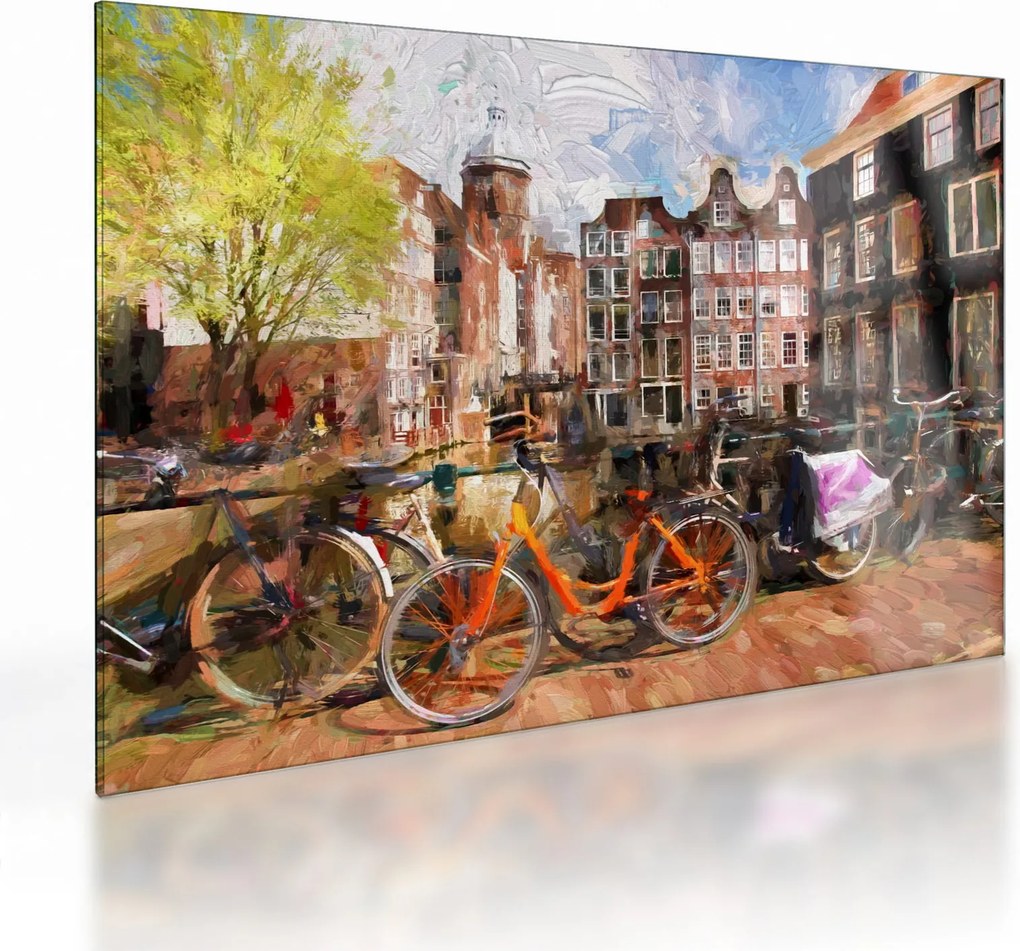 Obraz na szkle - Amsterdam, malarstwo (70x50 cm)