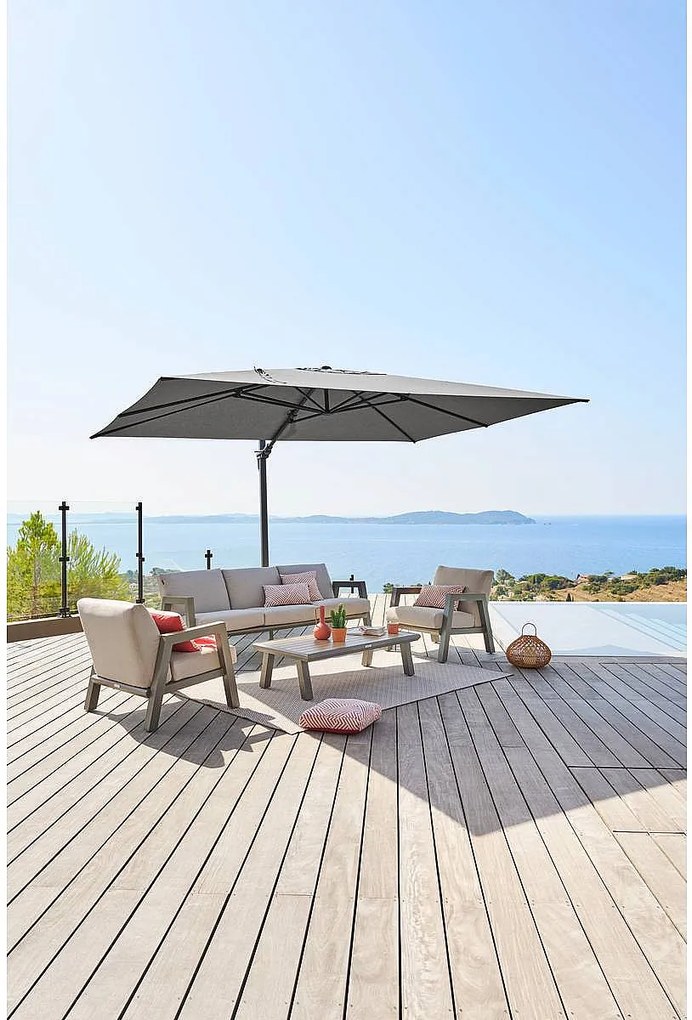 Zestaw aluminiowy HELIOS dla 7 osób (szaro-brązowy)