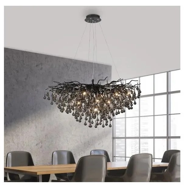 Paul Neuhaus 2192-18 - Żyrandol na lince ICICLE 10xG9/40W/230V 50x100 cm czarny