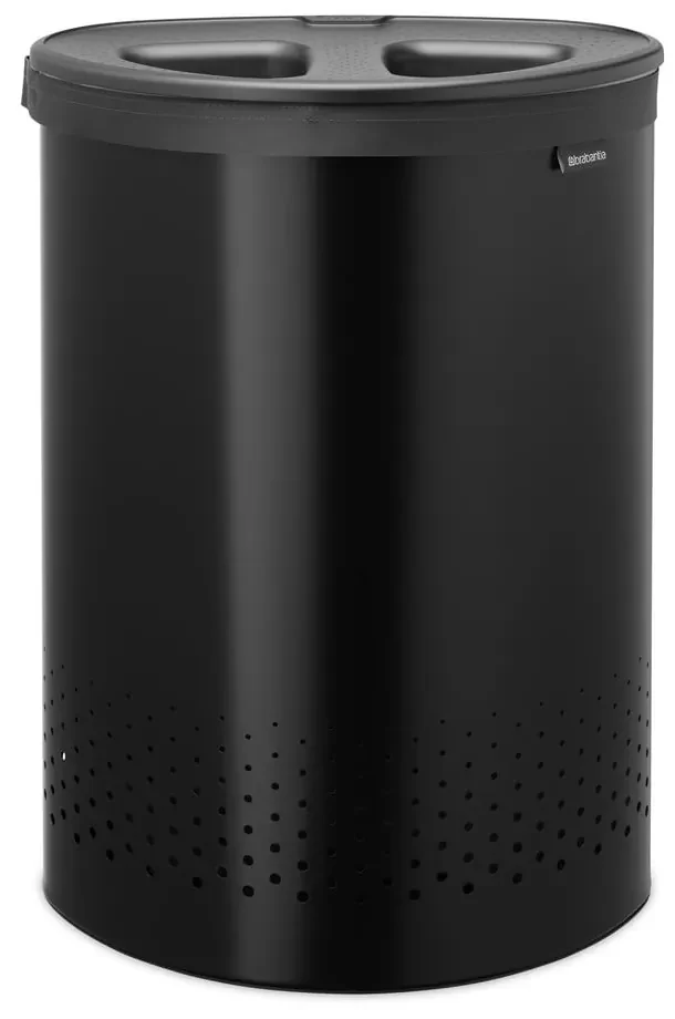 Metalowy kosz na pranie w kolorze matowej czerni 55 l Selector – Brabantia