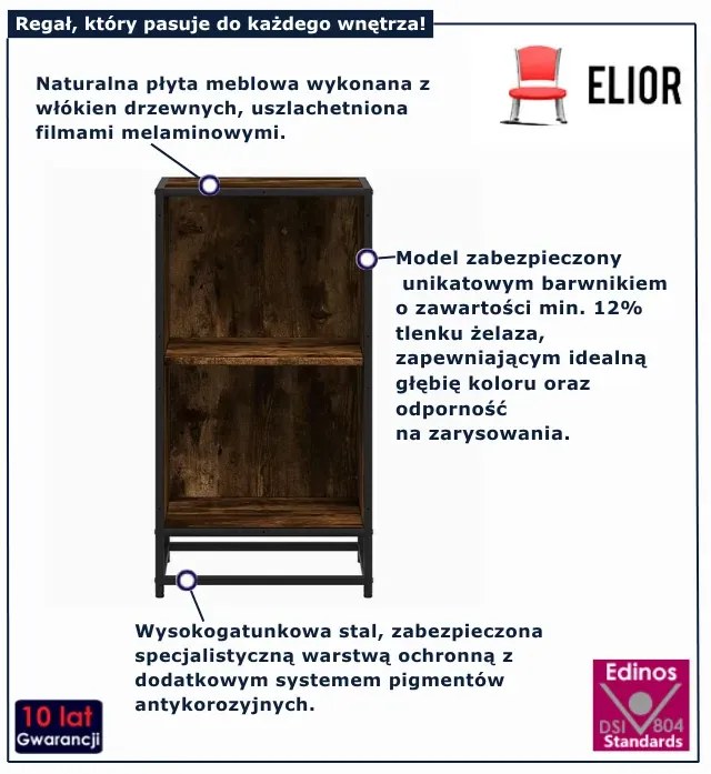 Regał stojący na książki przydymiony brąz Z7-N01
