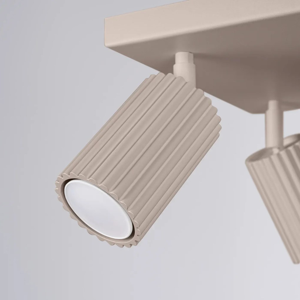 Plafon czteropunktowy KARBON 4 taupe kwadratowy SOLLUX  LIGHTING